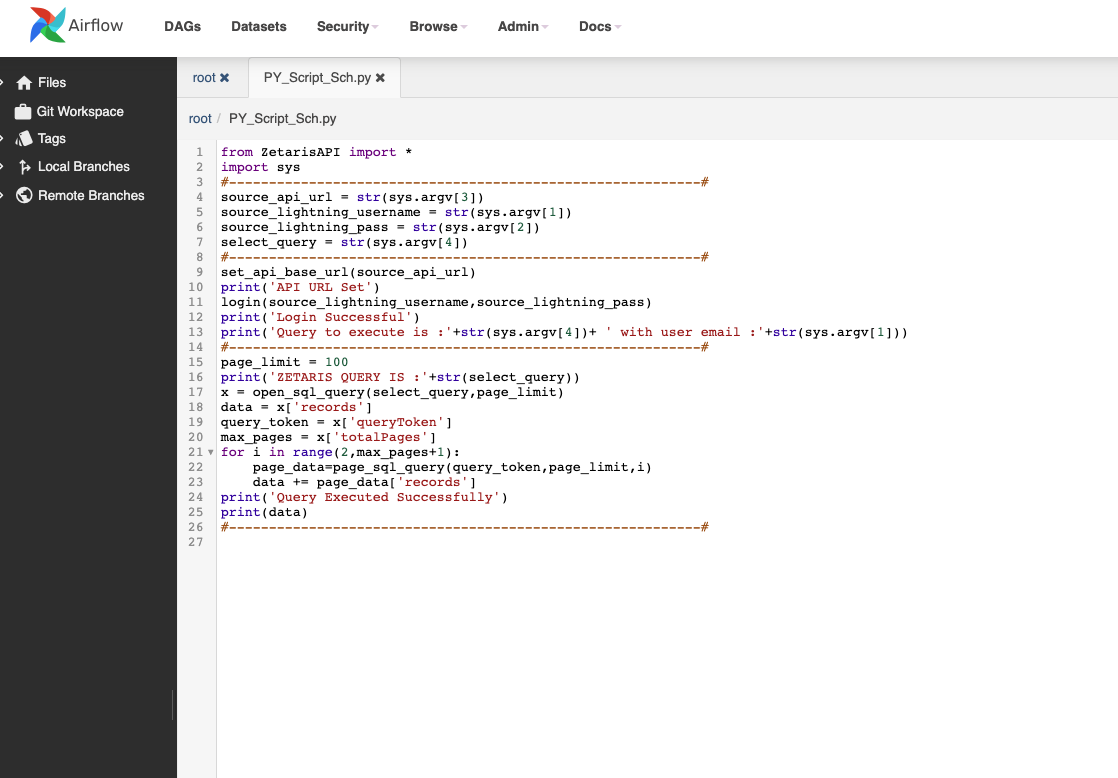 Create a DAG for scheduling your first python script