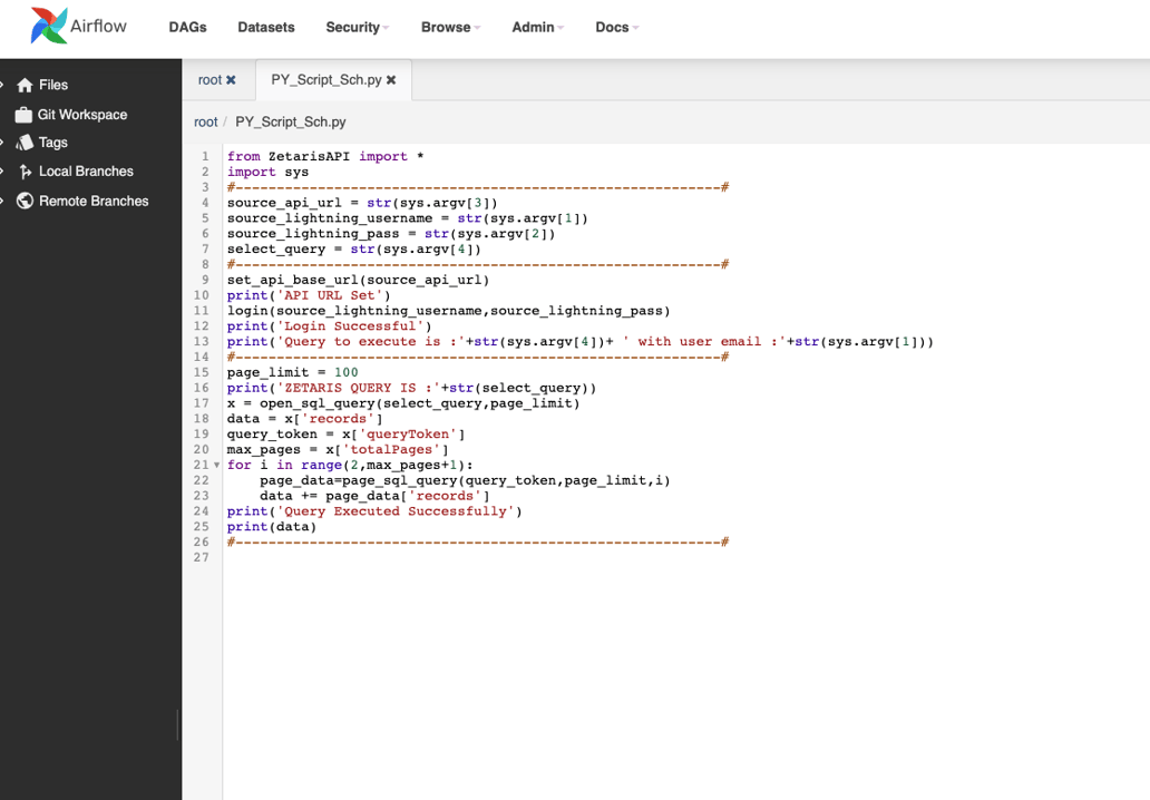 Create a DAG for scheduling your first python script
